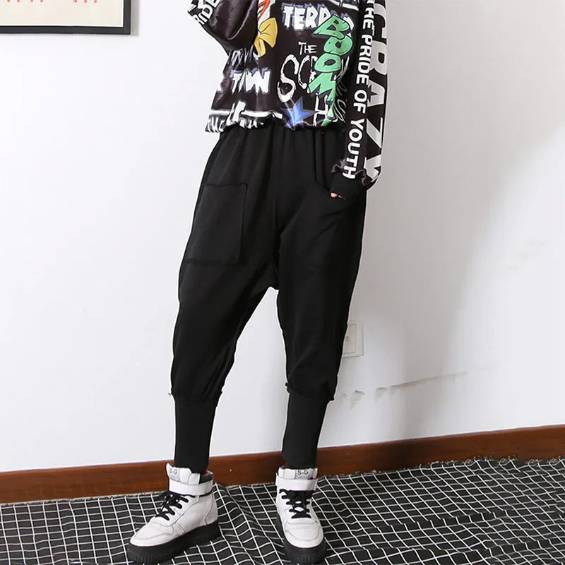 Custom Unisex Casual Spring Harem Pants 100% Cotton High Waist Drawstring Closure