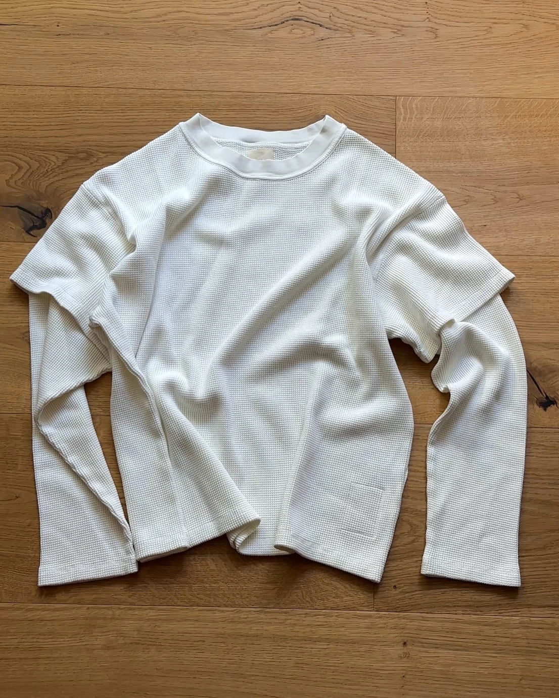 Custom Double Layer Long Sleeve t Shirt Men Waffle Knitted Tshirt for Men Clothing Manufacturers