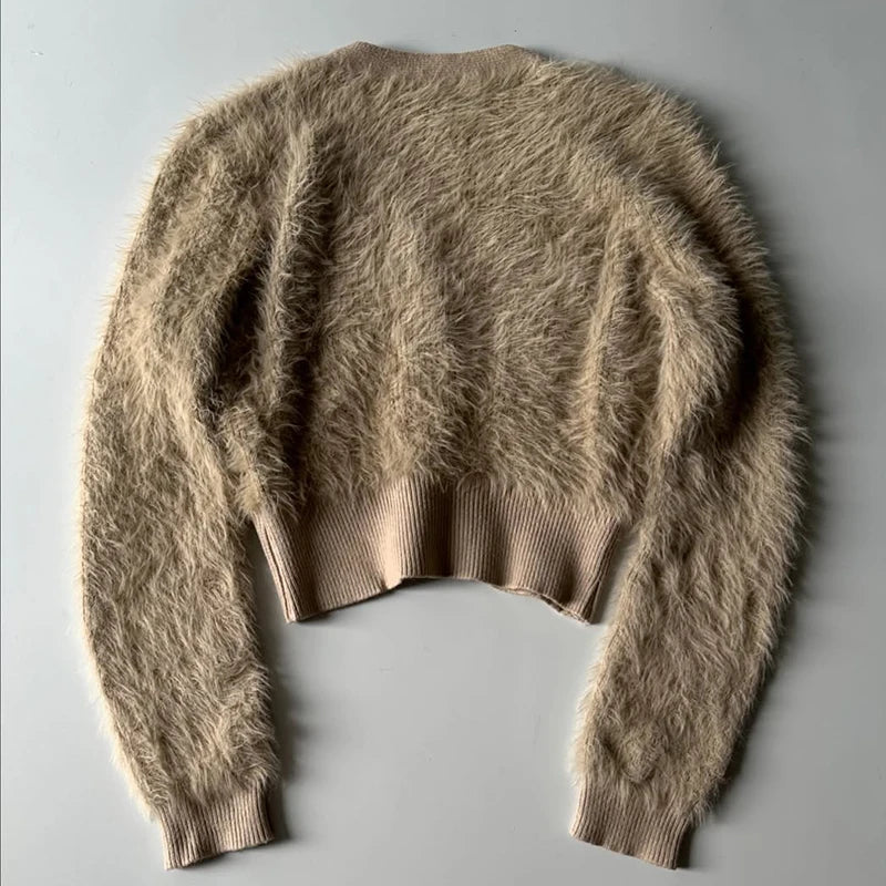 Custom Women's Winter Cardigan Sweater Women Ladies Cardigans for Women Fur Cardigan