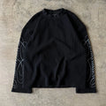 Custom Waffle Knit Long Sleeve Top Streetwear 200 Gsm Cotton Long Sleeve t Shirt for Men Boxy Thermal Shirt Long Sleeve