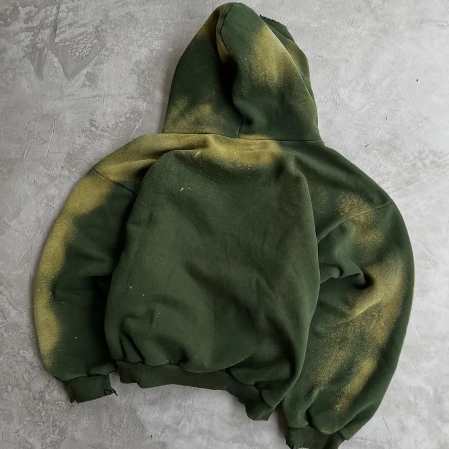 Custom Heavyweight Hoodie 650gsm Wash Heavy Weight Distressed Hoodie for Men