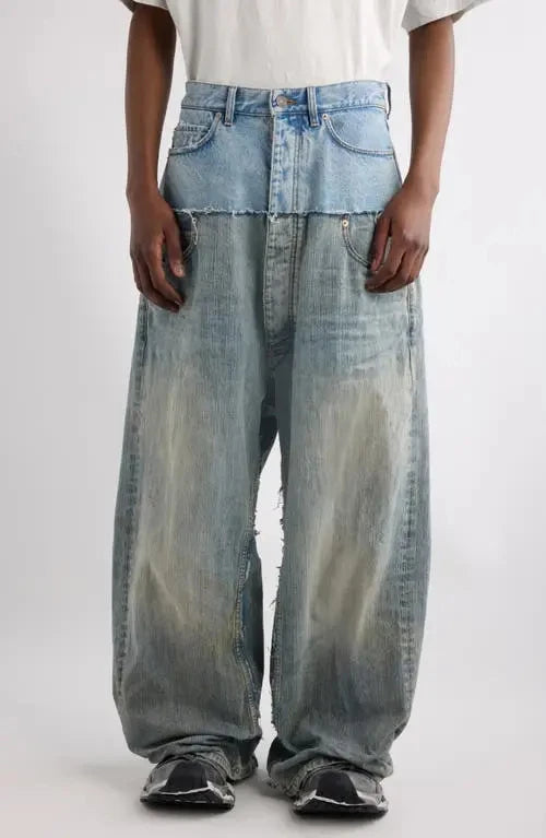 Custom Men's Baggy Jeans Pants for Men Layer Waist Denim Jeans Manufacturer