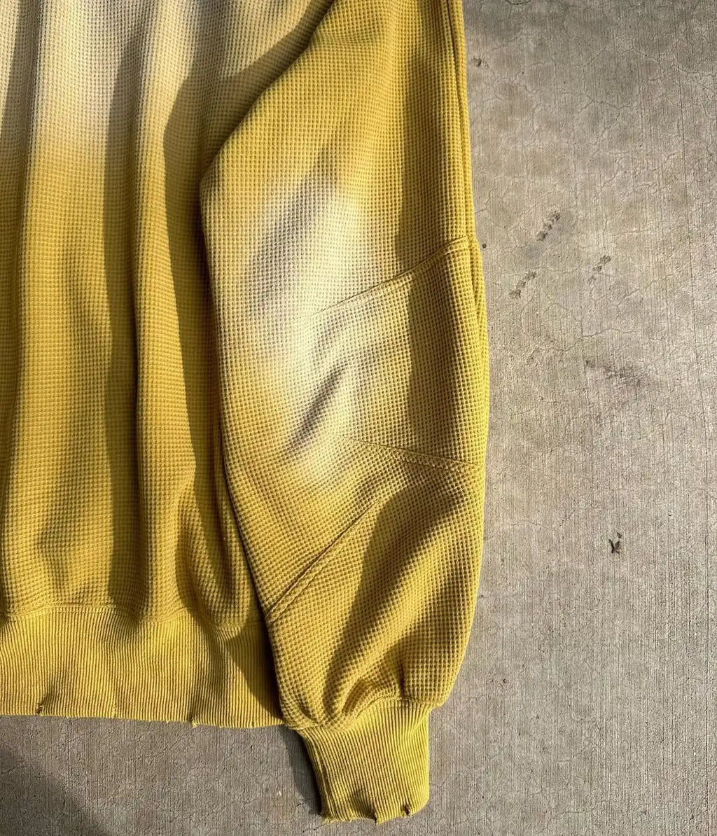 Custom Plus Size Waffle Knit Zip up Hoodie Men's Oversized Hoodie for Men Fade Zipper Hoodie