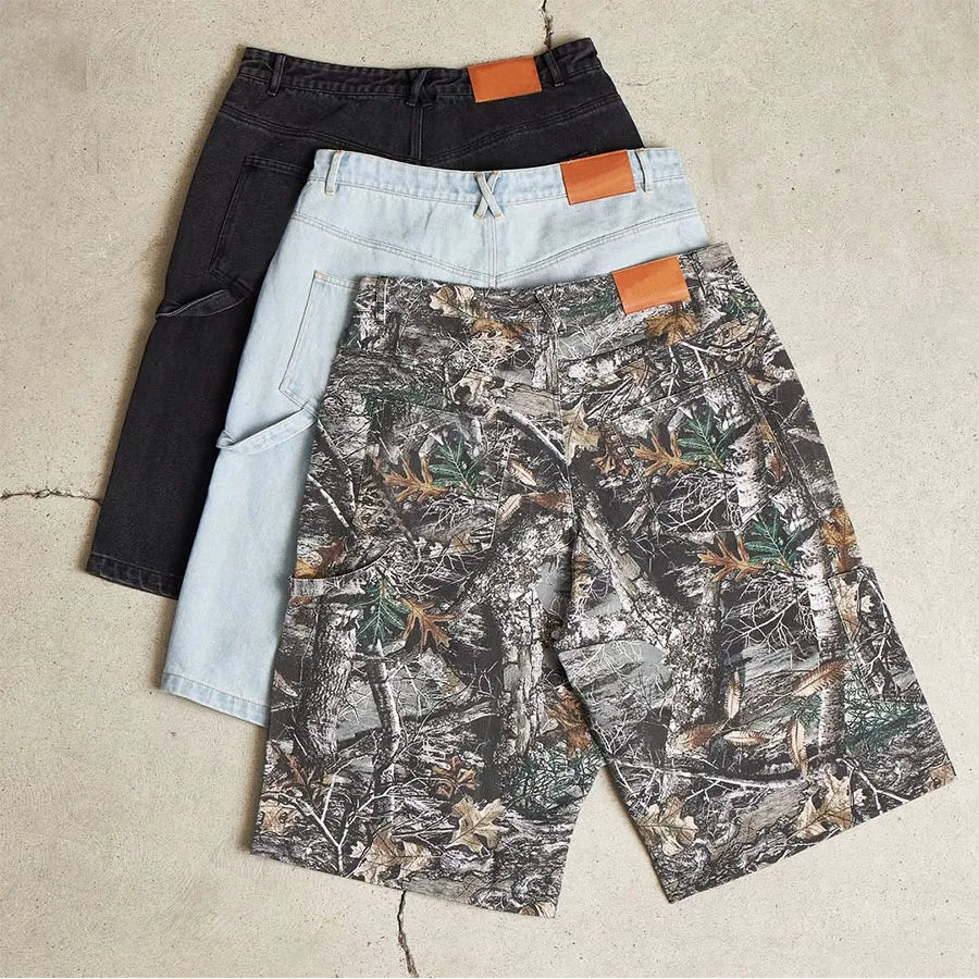 Custom Men's Denim Shorts Camo Jean Shorts Men Bermuda Shorts for Men