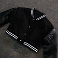 Custom Cropped Varsity Jacket Men Black Varsity Jacket for Men Baseball Letterman Varsity Jackets