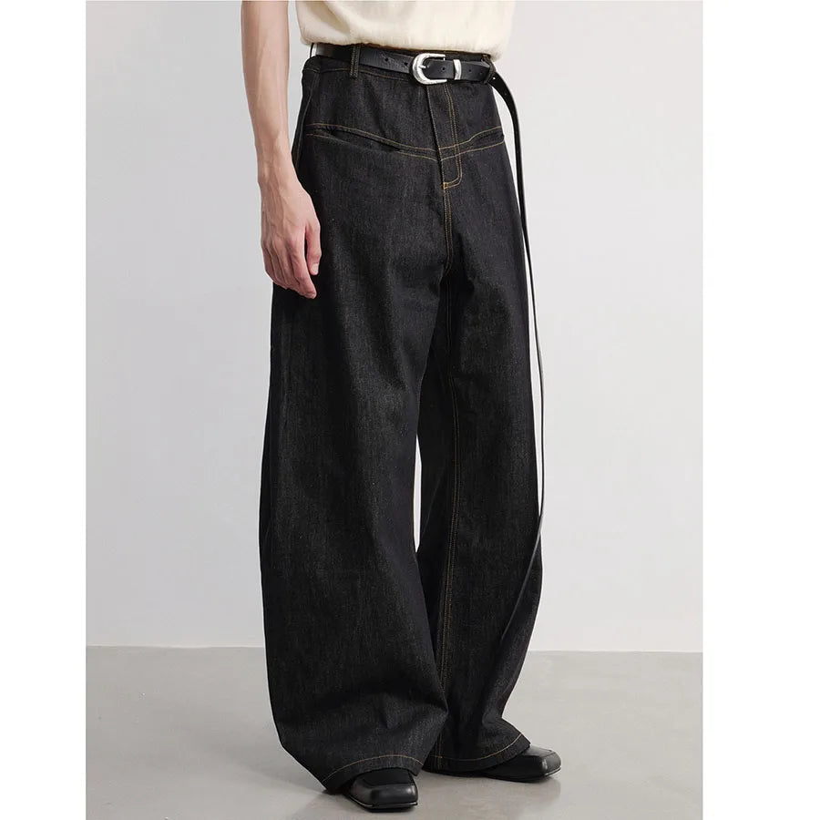 Custom Women's Straight Leg Jeans Beggie Oversized Jeans for Women Barrel Raw Denim Jeans