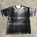 Men's Loose Short Sleeve T - Shirt with Artistic Black Ink Painting Design 280 Gsm Tshirt
