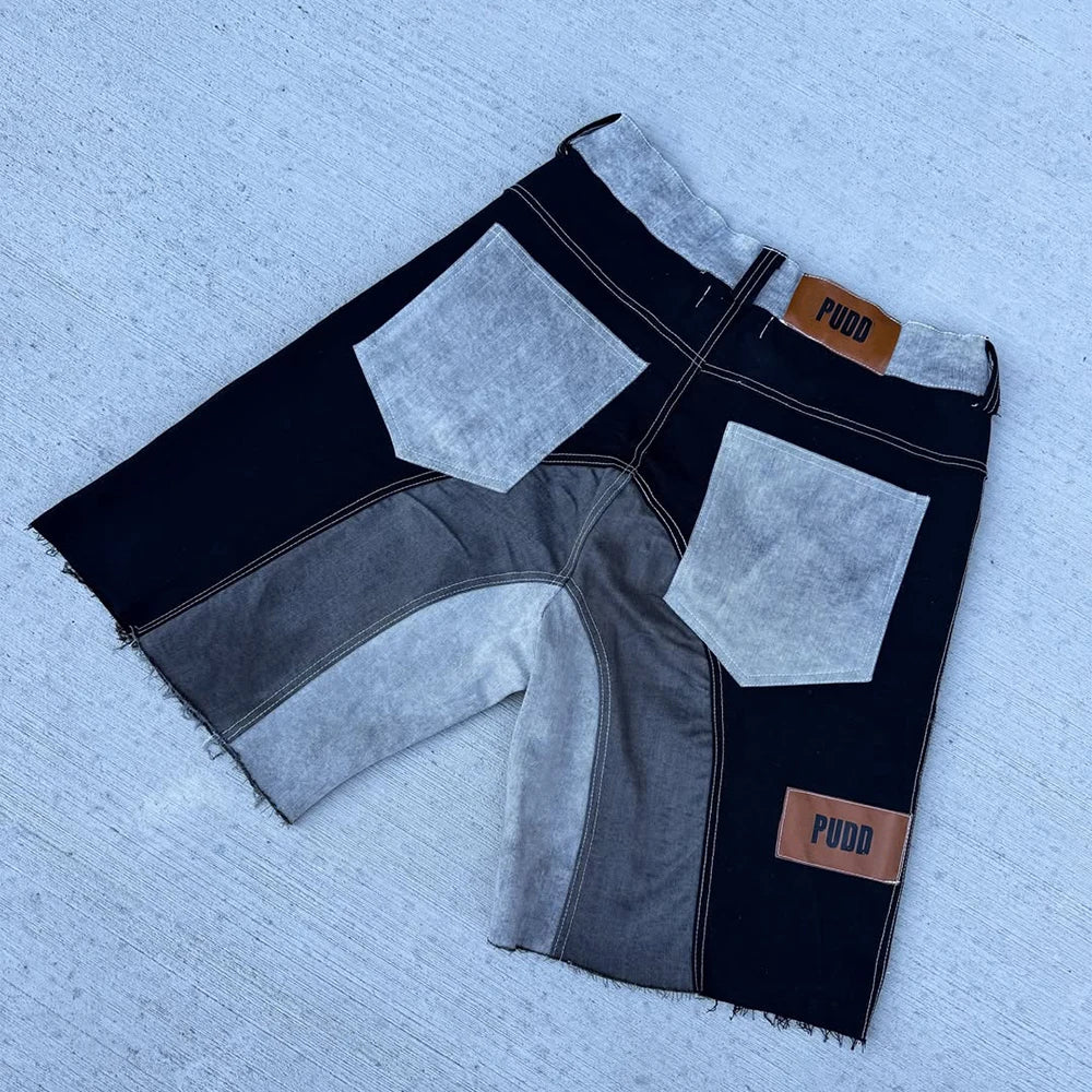 Custom High Quality Black Jorts Men Denim Shorts Tri-Tone Selvedge Denim Jorts Manufacturers