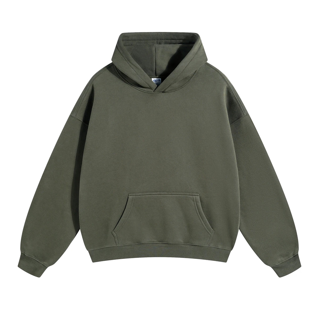 Custom Heavyweight 100% Cotton Pullover Hoodie 3D Embossed Streetwear Oversized and Hooded with Solid Pattern for Men