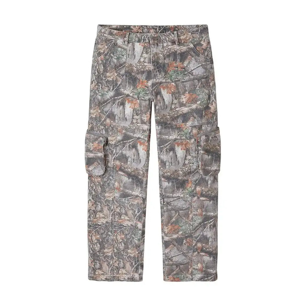 Oem Custom Real Tree Camo Straight Cargo Jeans for Men Light Wash Spring/Summer/Autumn/Winter