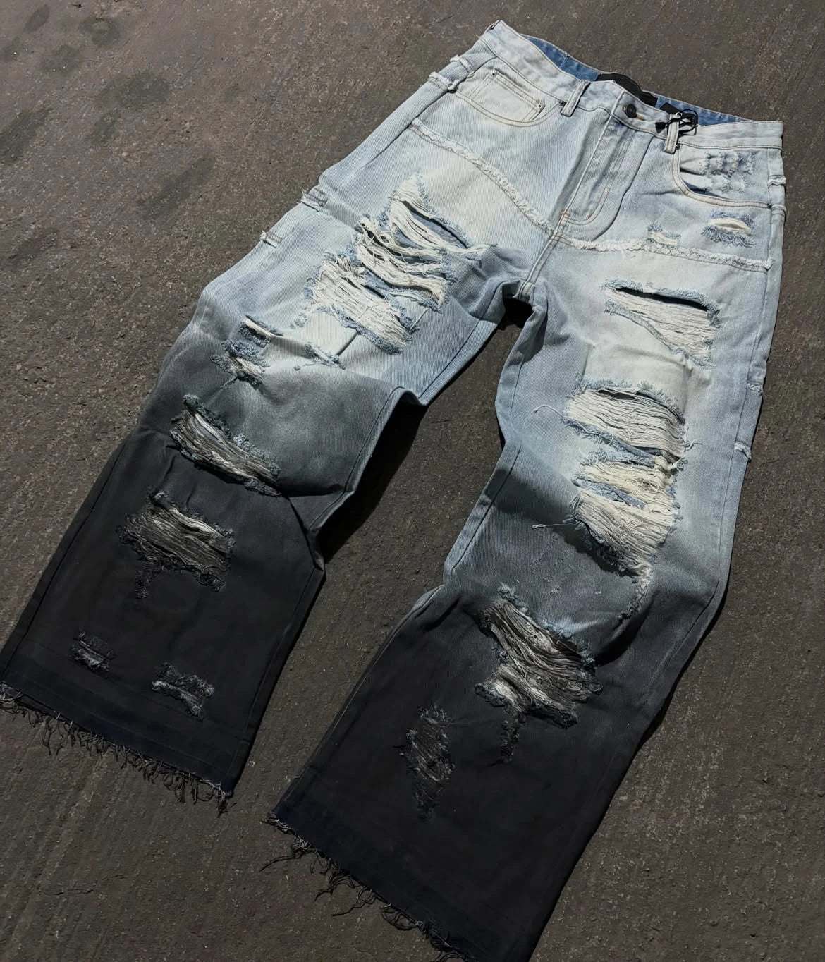 Custom Men Distressed Jeans Streetwear Ripped Denim Jeans for Men