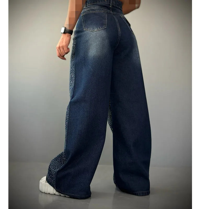 Women's High Waist Straight Casual Light Wash Baggy Denim Jeans for Women Plus Size Jeans Pants