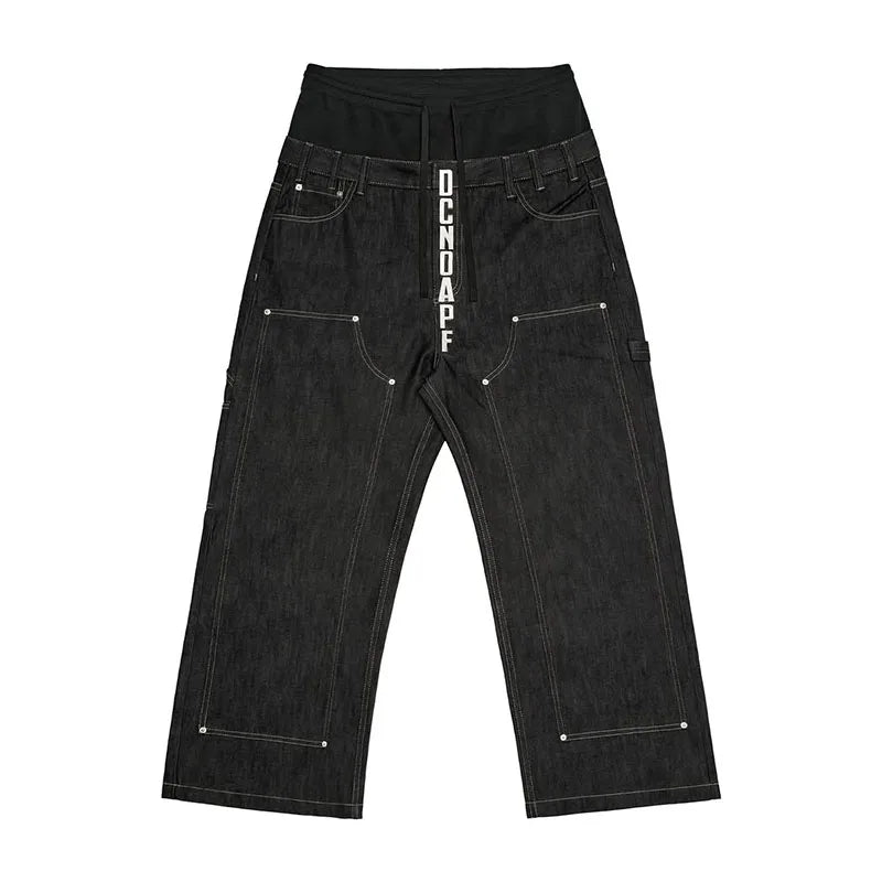 Custom Designer Straight Knitted Denim Jeans for Men High Quality Carpenter Pants Spring Summer Autumn Winter