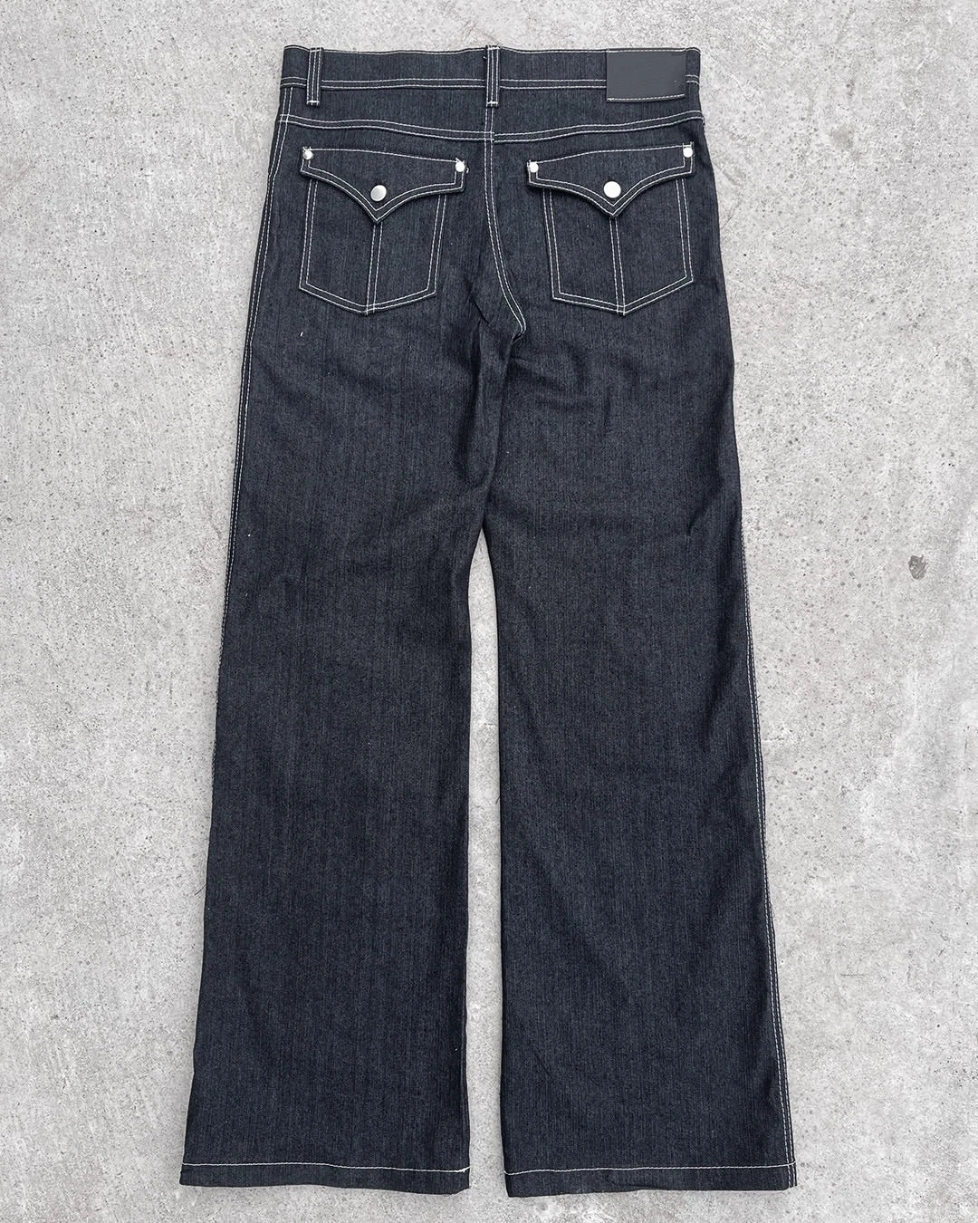 Custom Men Raw Selvedge Denim Jeans Straight Fit Black High Street Style Denim Jeans