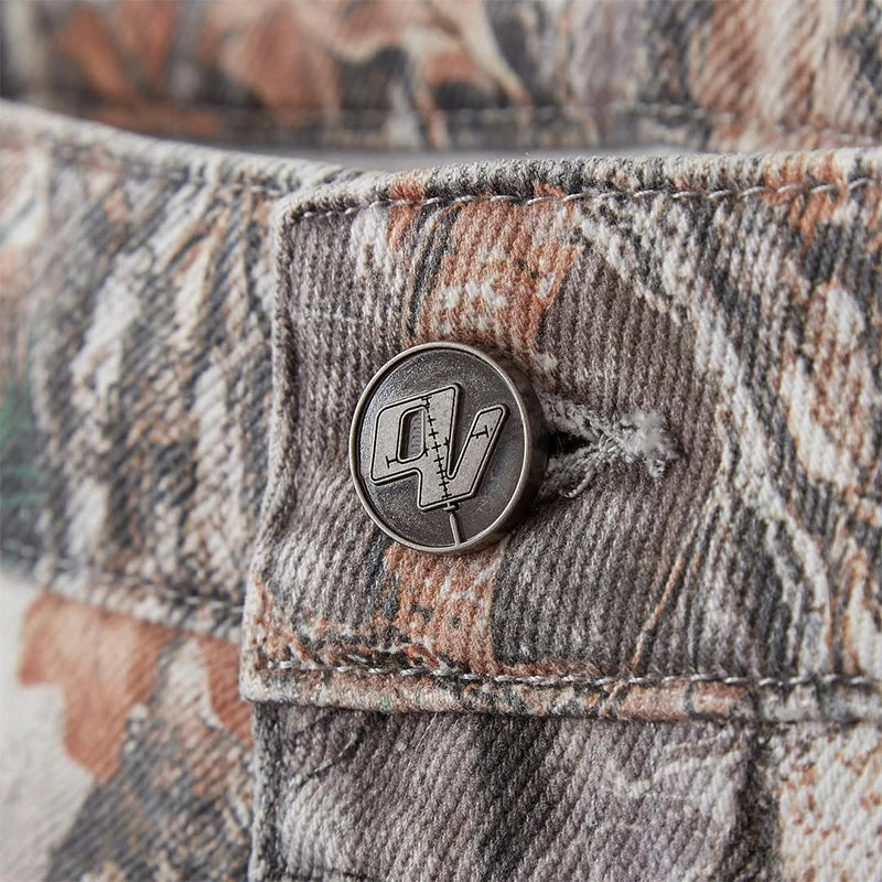 Oem Custom Real Tree Camo Straight Cargo Jeans for Men Light Wash Spring/Summer/Autumn/Winter