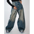 Custom Women's High Waisted Bootcut Jeans-Casual Loose Fit Knitted Solid Denim Wholesale