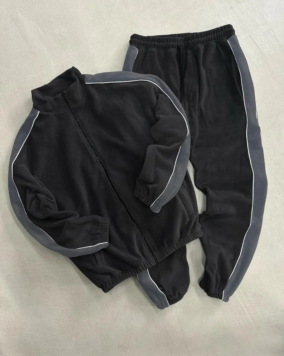 Custom Velour Tracksuit Manufacturer Men Winter Clothes for Men Sport Zip up Track Suits Set