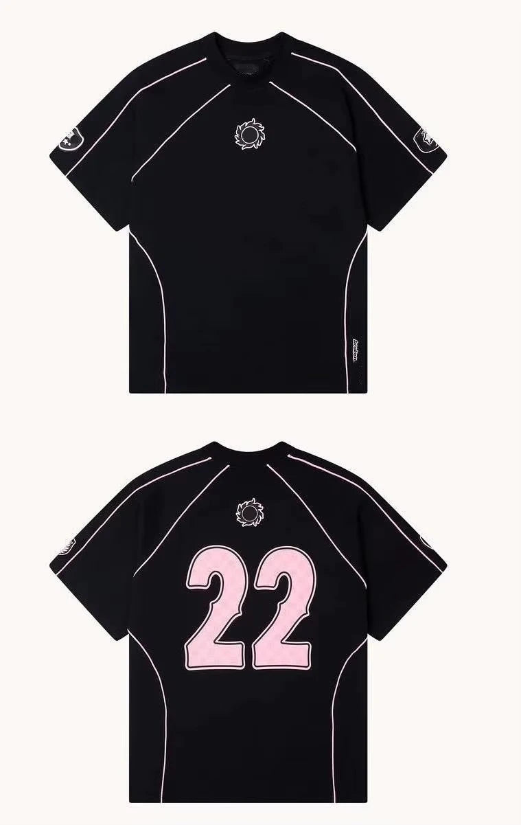 Custom Sublimation Transfer Print V-Neck Polyester Mesh Boxy Oversized Quick Dry Soccer Basketball Jersey T-shirt for Men