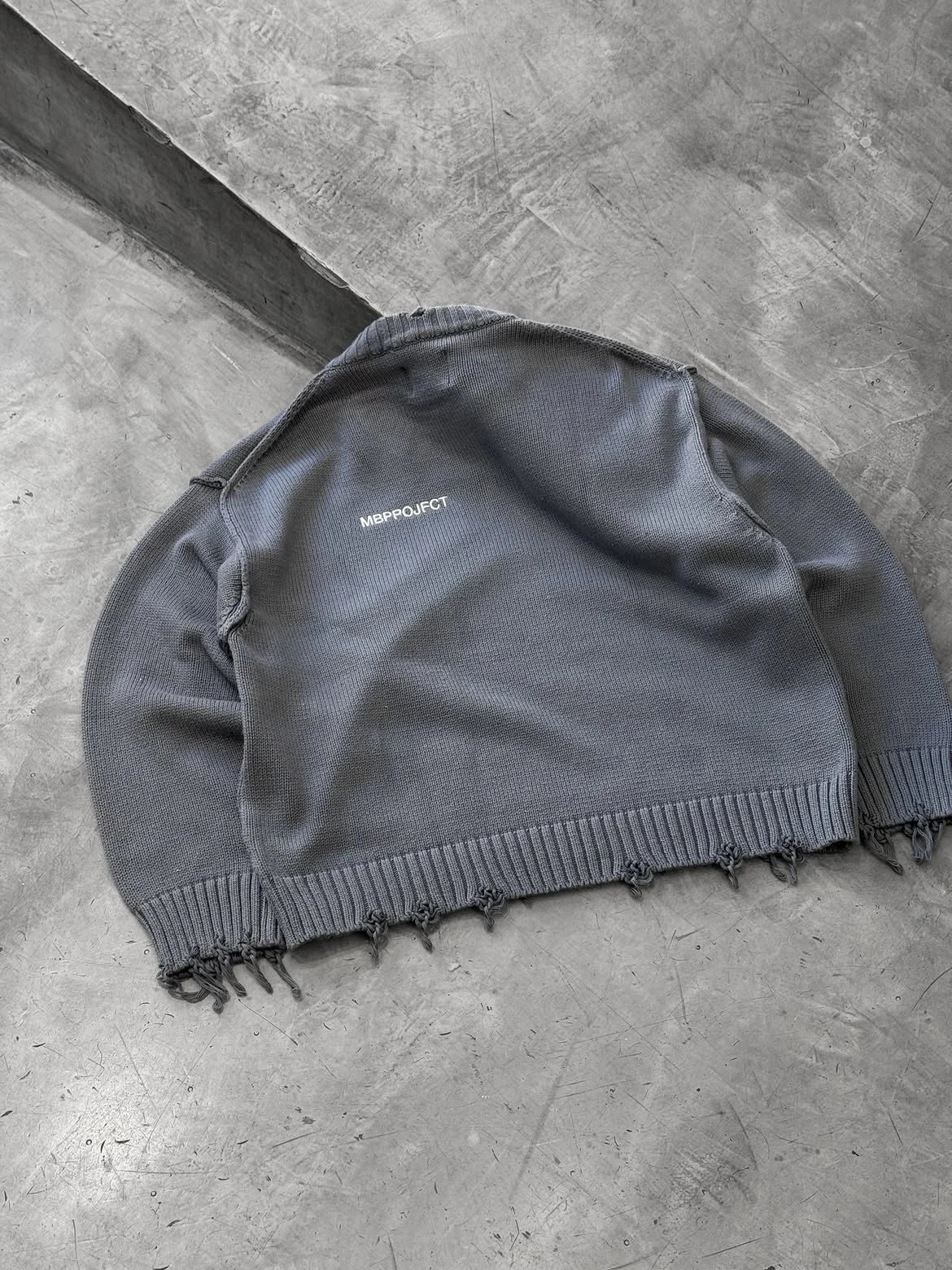 Custom Men's Washed Knitwear Streetwear Knitted Sweater Oversize Knitted Sweater Men Winter Sweater for Men