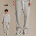 Custom Men's Casual Sweatpants 100% Cotton Mid Waist Straight Leg Open Hem Heavyweight