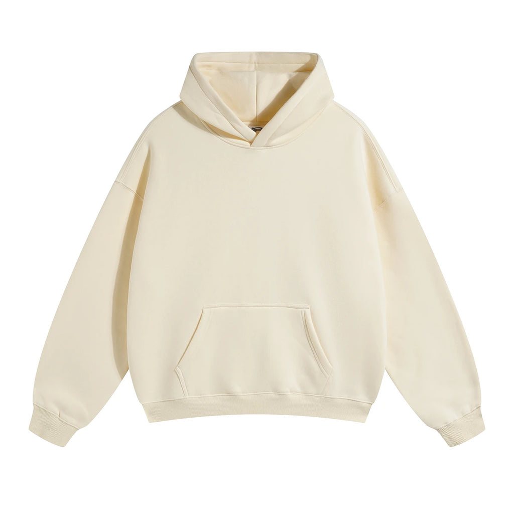 Custom Heavyweight 100% Cotton Pullover Hoodie 3D Embossed Streetwear Oversized and Hooded with Solid Pattern for Men