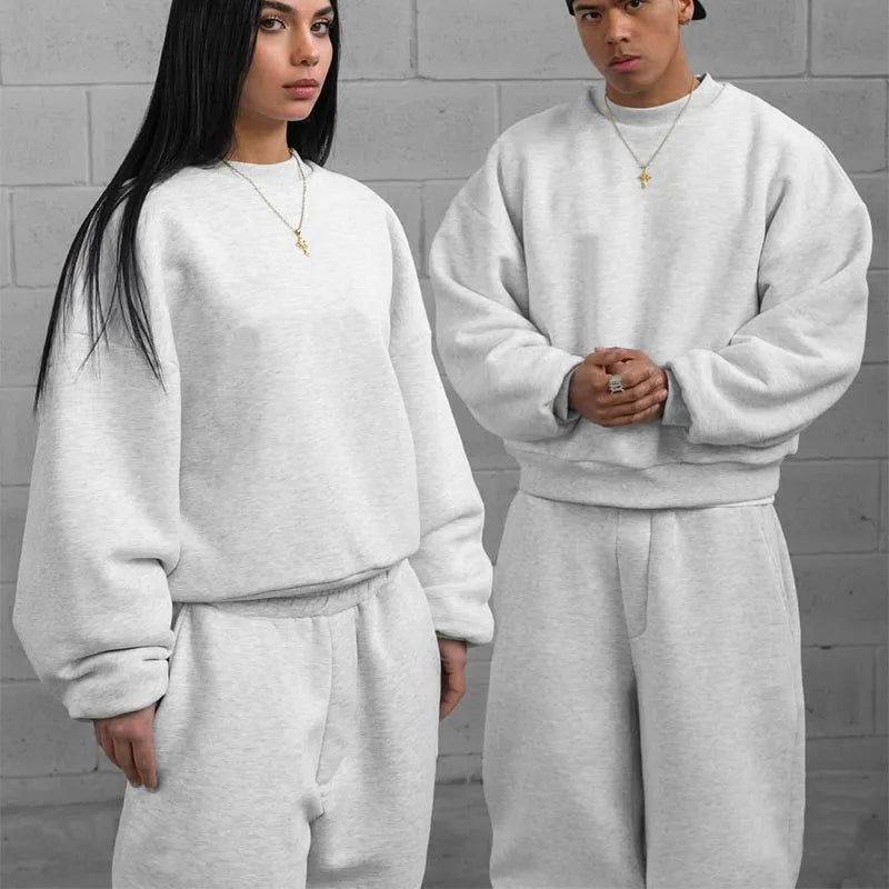 Custom Sweatshirt and Sweatpants Set Heavyweight Blank Sweatsuits 100% Cotton Unisex Sweatsuit Manufacturers
