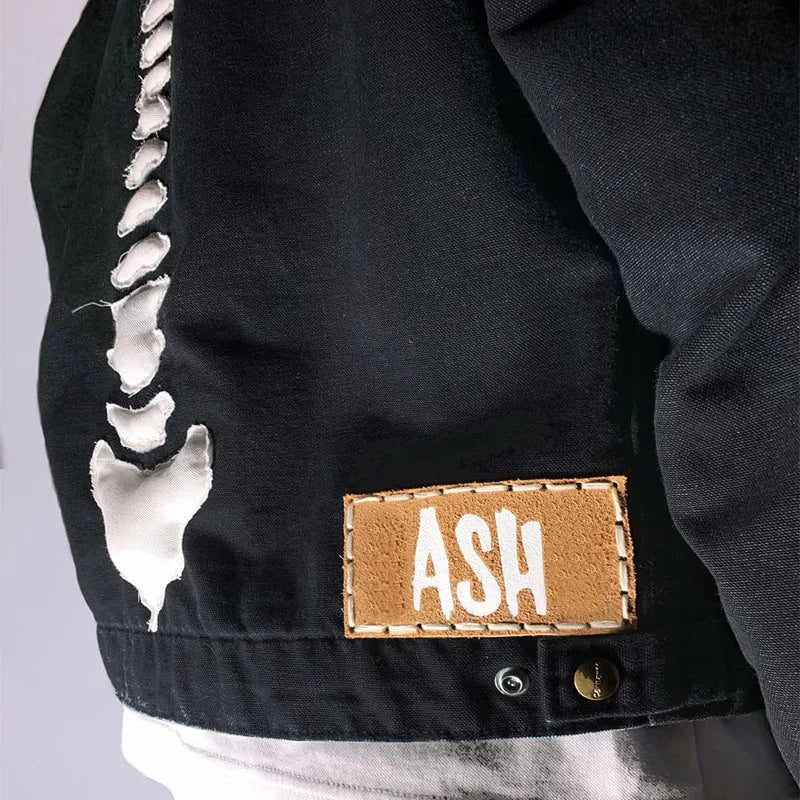 Custom Men's Winter Hooded Casual Jackets Designer Eco-Friendly Embroidery Zip-Up Jacket 100 Grams Thick Skull Pattern