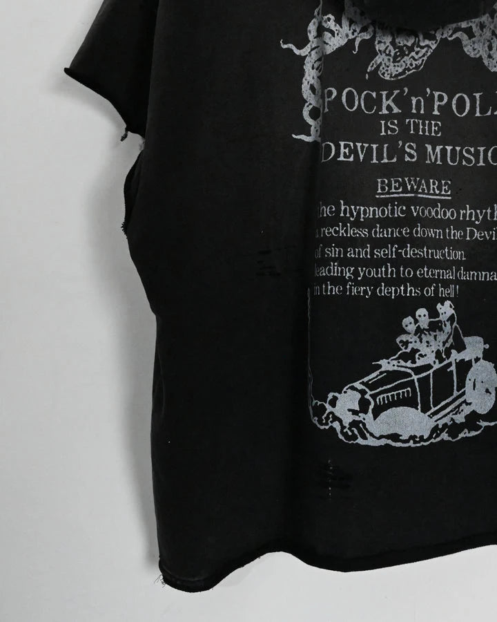 Custom Streetwear Printed Sleeveless Hoodie Shirt for Men Street Wear Vintage Ripped t Shirt