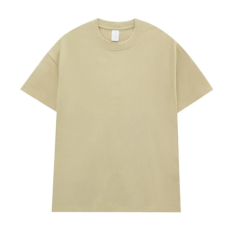 High Quality 230gsm 100% Cotton Oversized Men's Unisex Street Style Short Sleeve T-shirt with Custom Logo Puff Printing