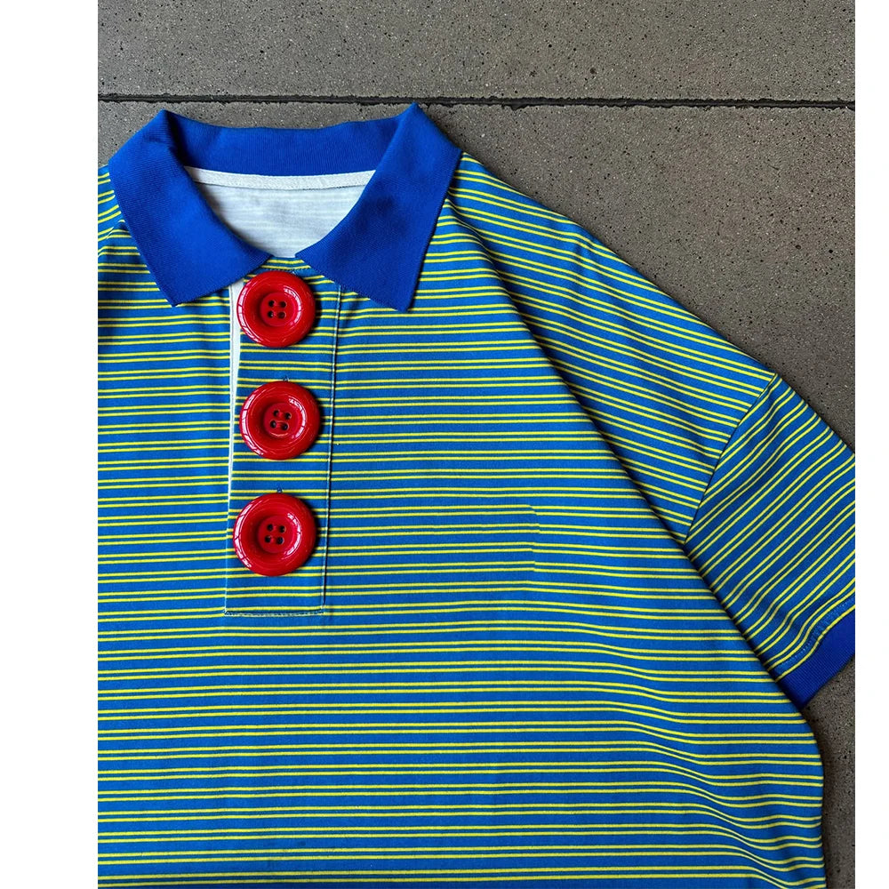 Custom Men's Summer Casual Polo Shirts High Quality Streetwear Boxy Fit Striped Polo Shirts Men