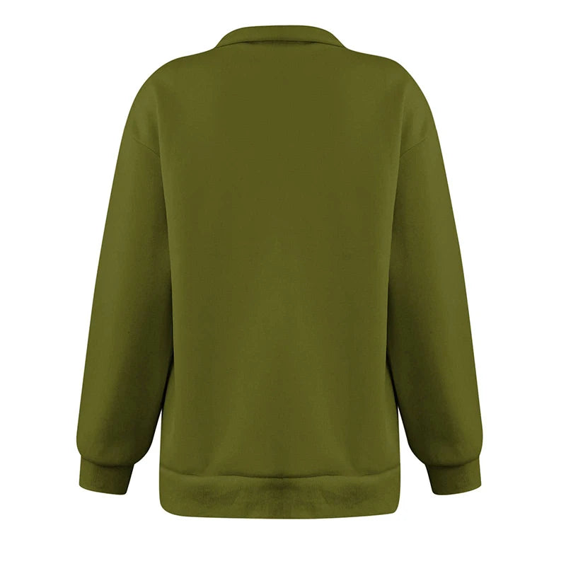Custom Womens Oversized Half Zip Pullover Long Sleeve Sweatshirt Quarter Zip Sweatshirt