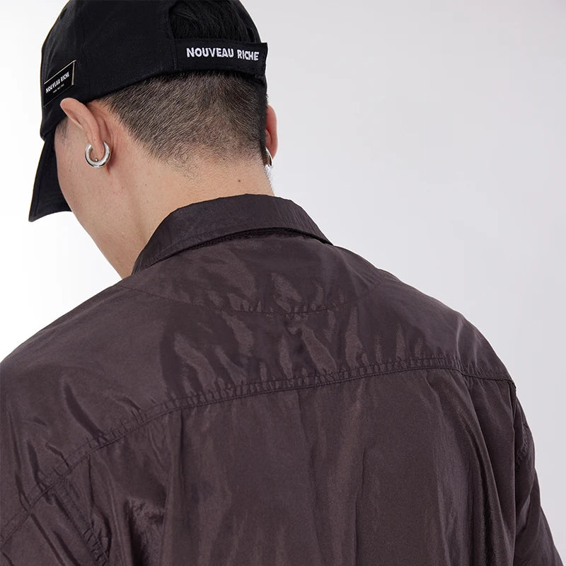 Custom Summer Men's 100% Nylon Zip-Up Short Sleeve Anti-Wrinkle Eco-Friendly Casual Shirts