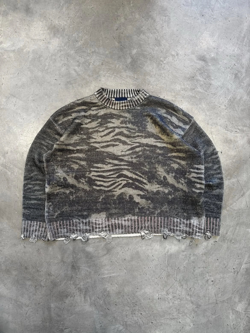 Custom Men's Washed Knitwear Streetwear Knitted Sweater Oversize Knitted Sweater Men Winter Sweater for Men