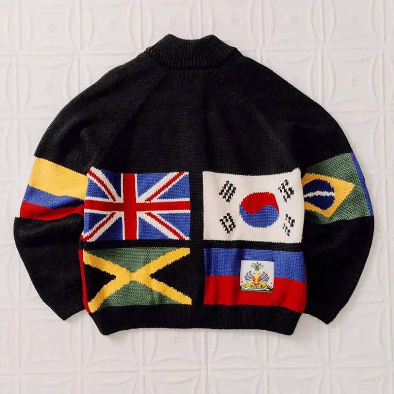 Custom Plus Size Oversized Knitted Cardigan Men Zip up Knitwear Manufacturer