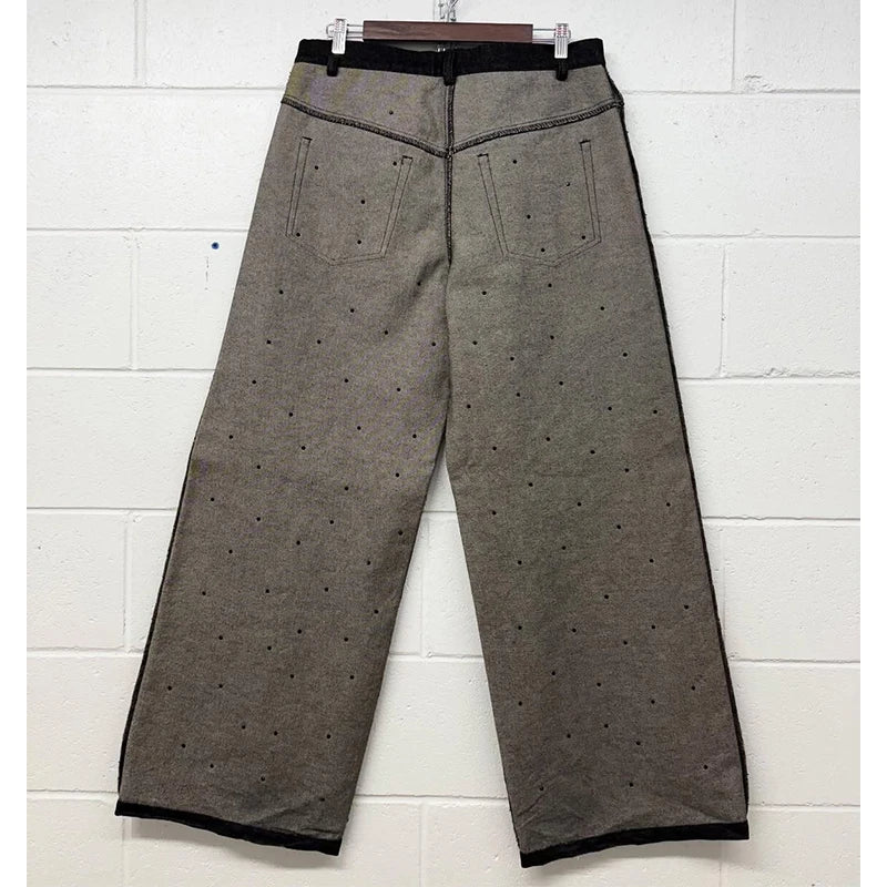 Custom Streetwear in Side Out Denim Jeans Men's Pants Designer Reverse Jeans Pants for Men