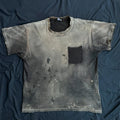 Custom Acid Wash Embroidered Vintage Letter Print 100% Cotton O-Neck Knitted T-shirt for Men 220 Grams Loose Fit Street Style
