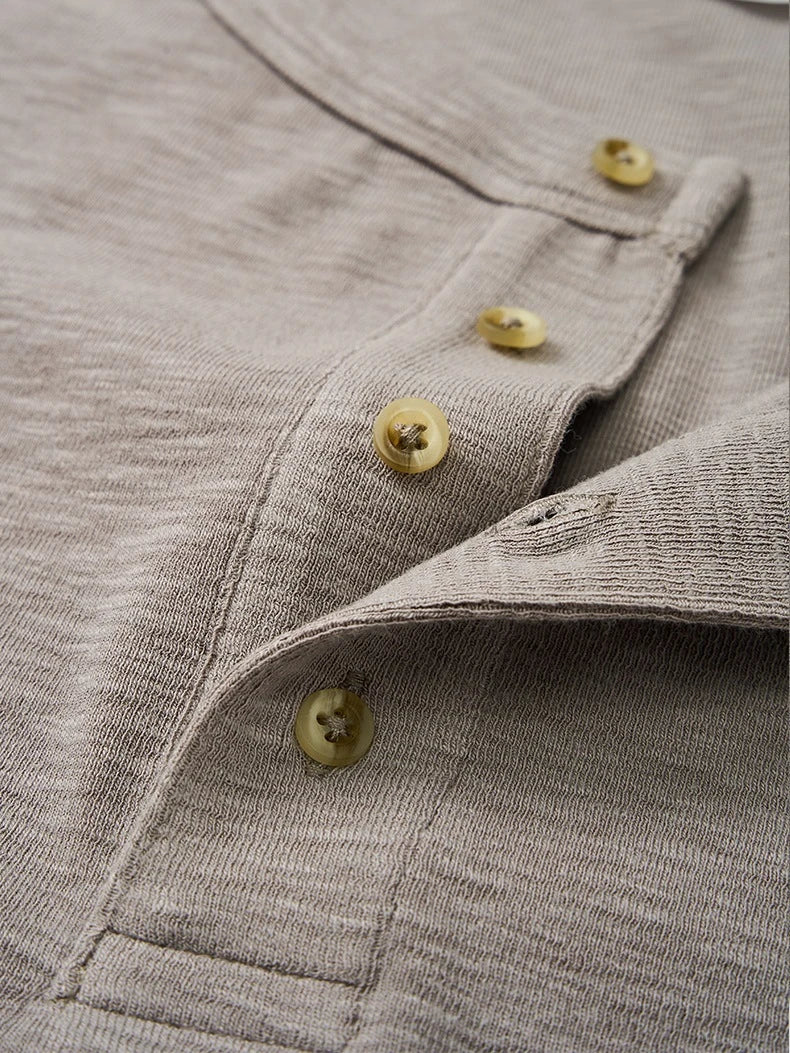 Custom Half Buttoned Down Henley Shirts for Men Summer Casual Cotton Henley t Shirt Unisex