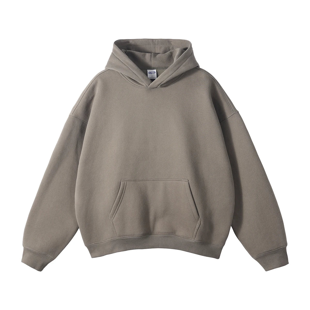 Custom Heavyweight 100% Cotton Pullover Hoodie 3D Embossed Streetwear Oversized and Hooded with Solid Pattern for Men