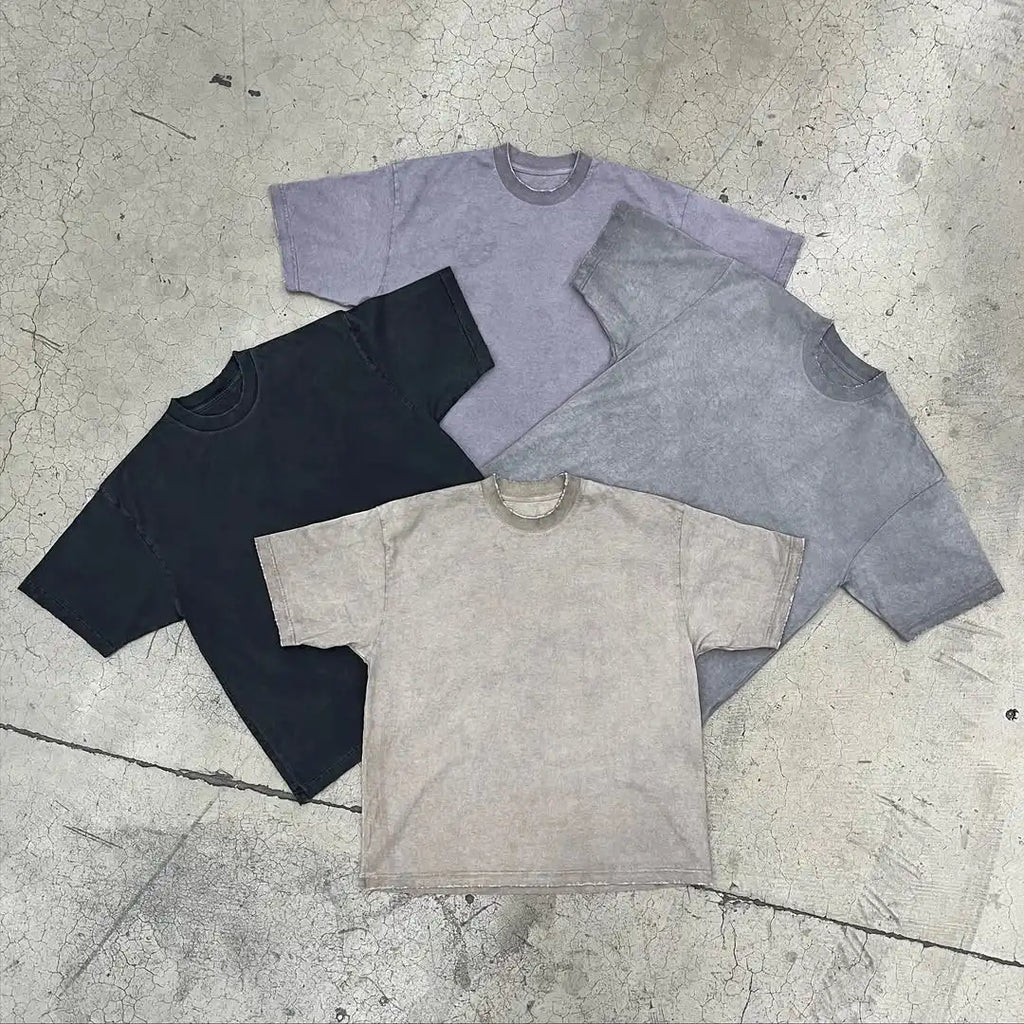 Custom 280 Gsm Tshirt Vintage Acid Wash t Shirt Unisex Plain Tee Shirt Homme