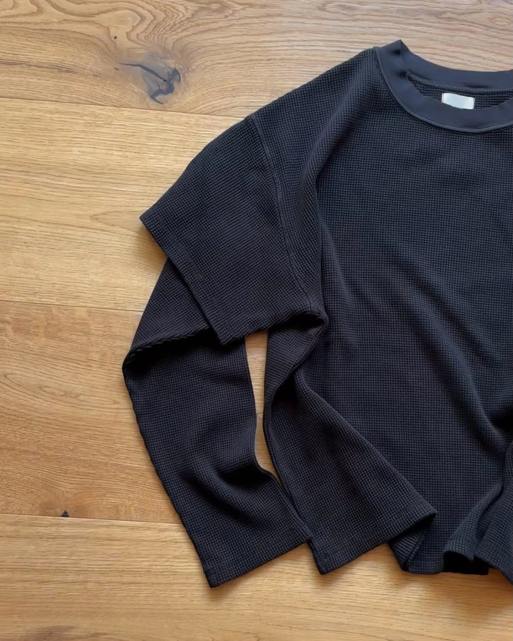 Custom Double Layer Long Sleeve t Shirt Men Waffle Knitted Tshirt for Men Clothing Manufacturers