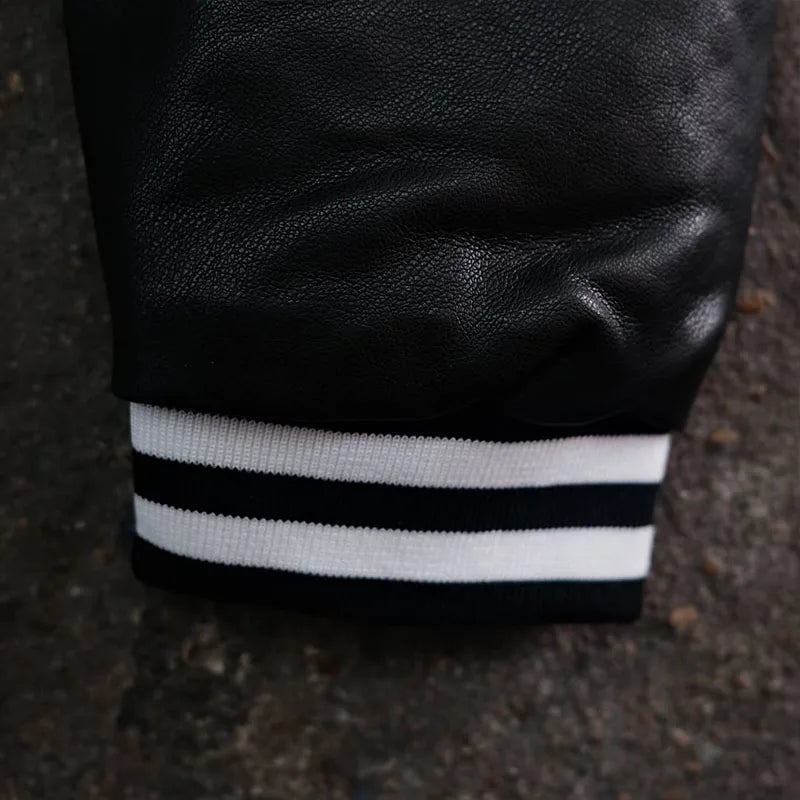 Custom Cropped Varsity Jacket Men Black Varsity Jacket for Men Baseball Letterman Varsity Jackets