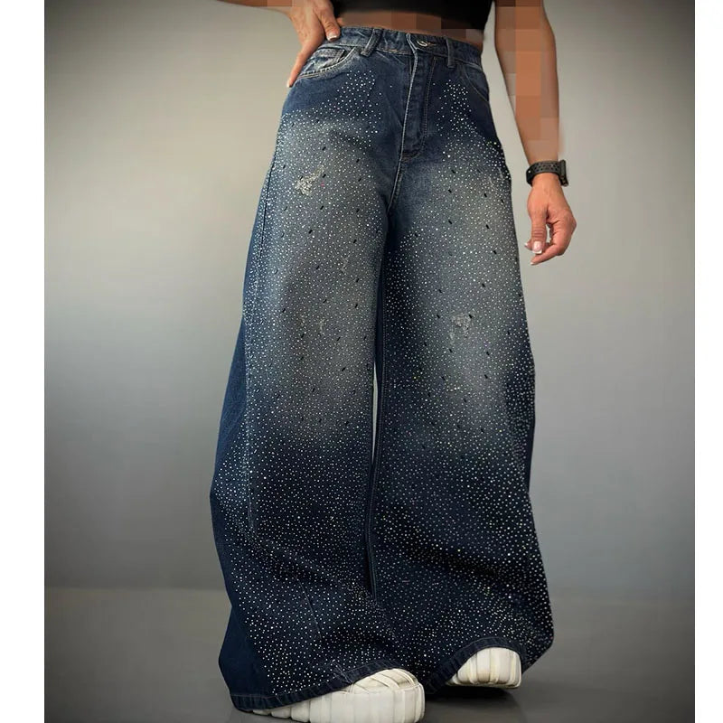 Women's High Waist Straight Casual Light Wash Baggy Denim Jeans for Women Plus Size Jeans Pants