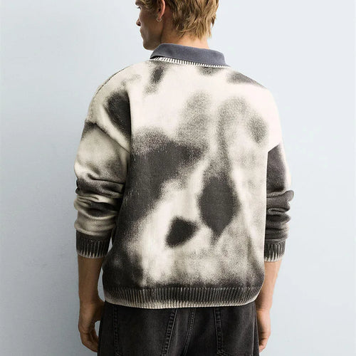 Custom Acid-Wash Knit Sweater | OEM/ODM
