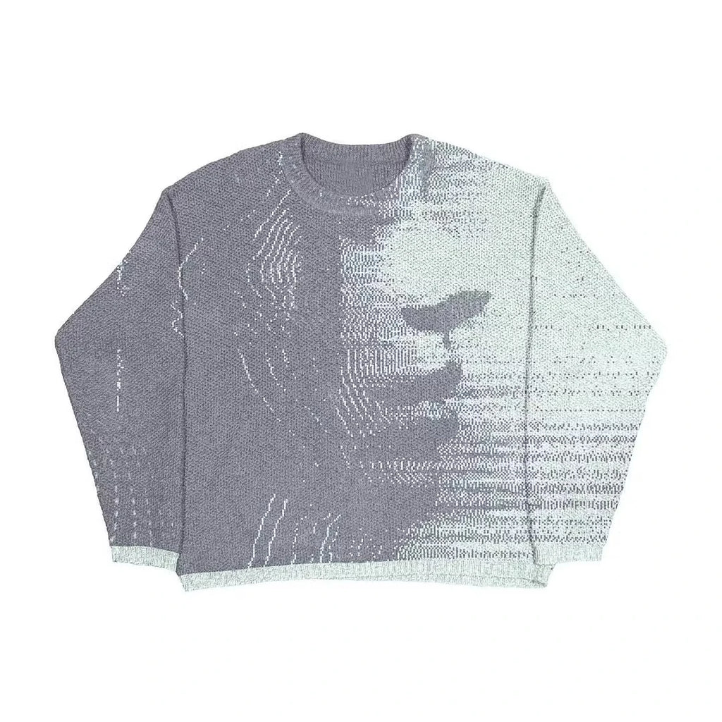 Custom Men's Printed Sweater for Man Knitwear Streetwear Knitted Pullover Sweater