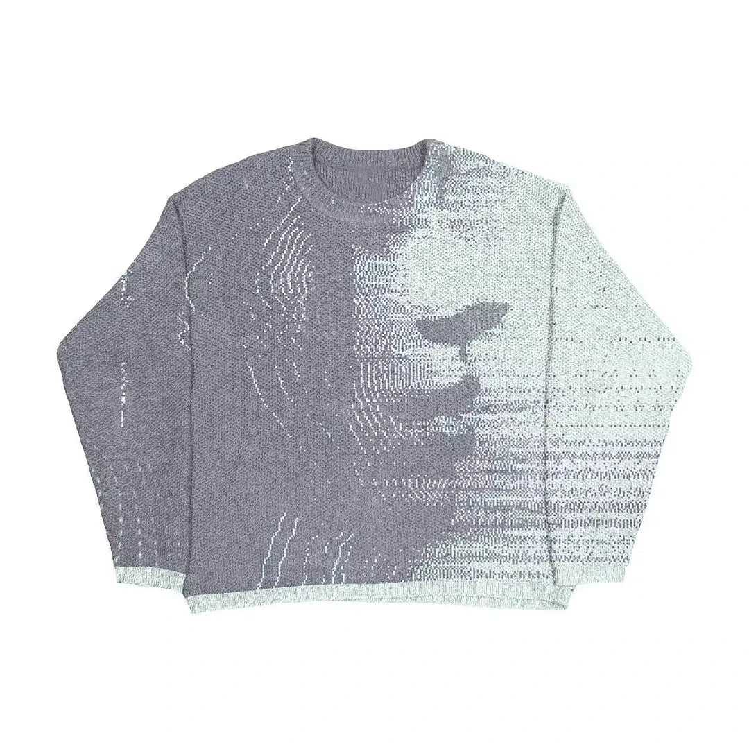 Custom Men's Printed Sweater for Man Knitwear Streetwear Knitted Pullover Sweater