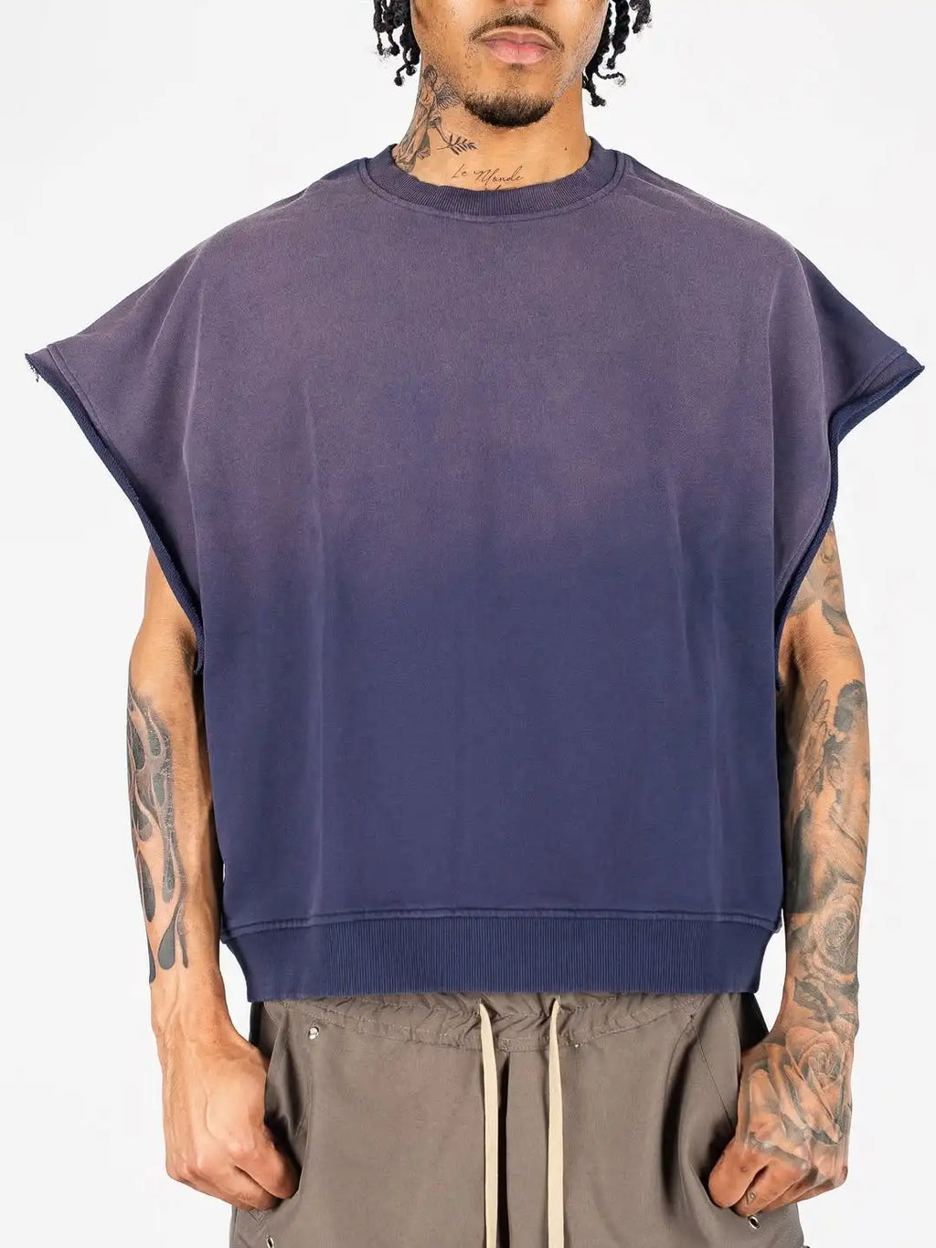 Custom Men's Cotton tank Top French Terry Sleeveless Shirts for Men Plain Oversized tank Top