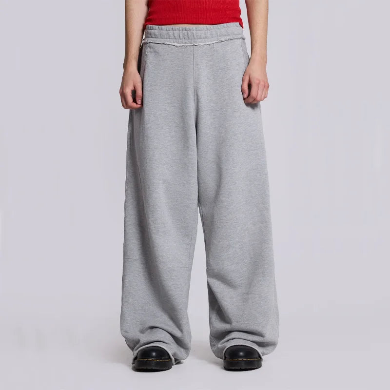 Custom 500 Gsm 100% Cotton Eco-Friendly Heavyweight Ripped Corduroy Hip Hop Sweatpants Baggy Blank Men
