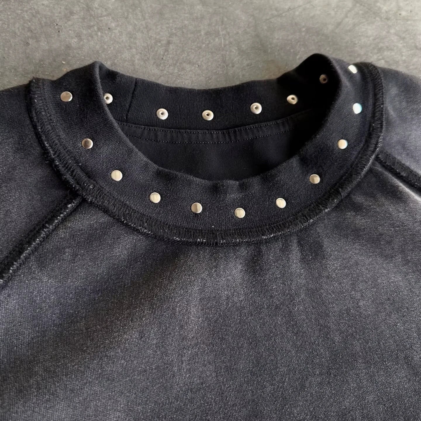 Custom logo Vintage Wash Tee Shirt for Men Summer Casual Cotton Rivet t Shirt