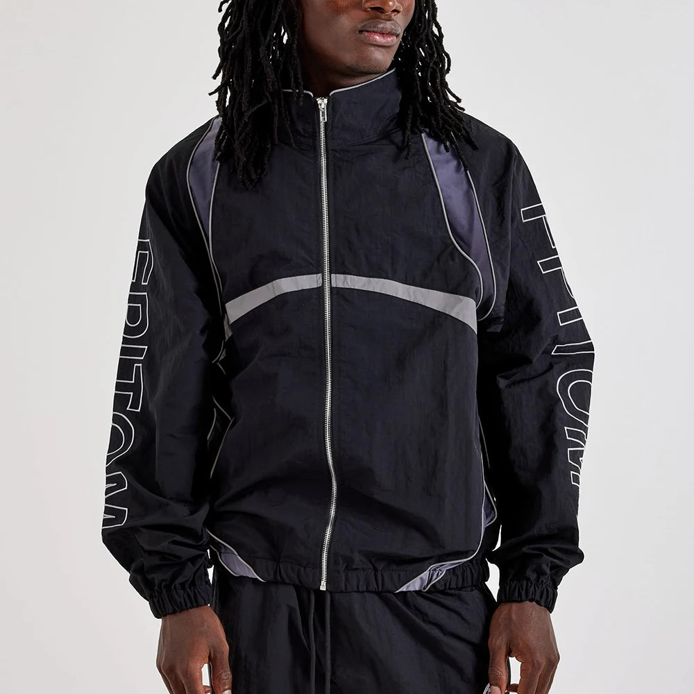 Custom logo Men's Zip up Windbreaker Jacket Lightweight Nylon Windbreaker Jacket