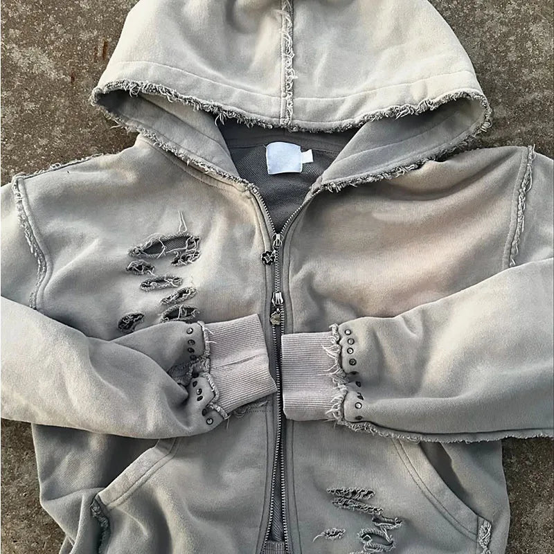 Custom 450 Gsm Hoodie 100% Cotton French Terry Zip up Hoodie Vintage 500 Gsm French Terry Hoodie